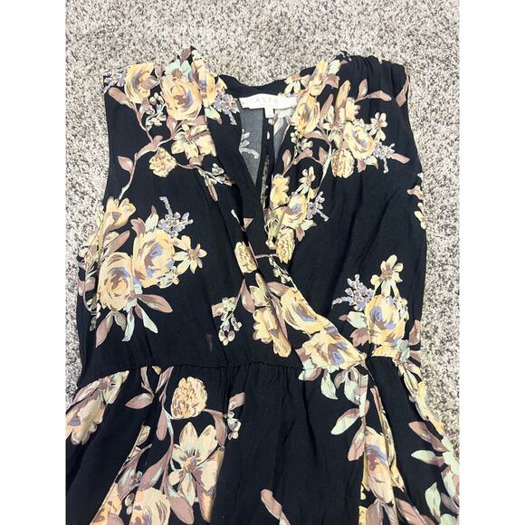 ASTR The Label Faux Wrap Black Floral High Low Maxi Dress Womens L Wedding - Picture 4 of 13